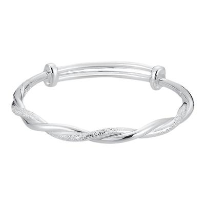 顺庆银楼纯银莫比乌斯环扭纹手镯