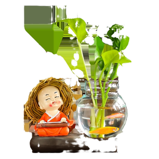 个性四不小和尚花瓶客厅插花小摆件器皿水养植物绿萝水培创意花瓶