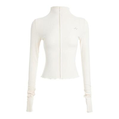 ABMY 甜糯舒芙蕾 辣妹半高领针织打底衫女加绒基础款百搭长袖上衣