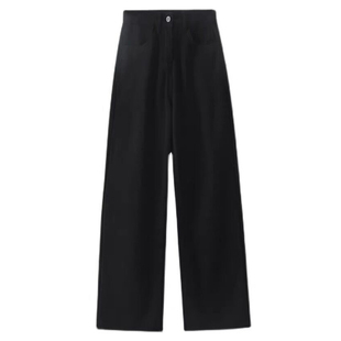 黑色梨形身材女直筒裤子冬季加绒大码胖mm宽松显瘦窄版阔腿牛仔裤