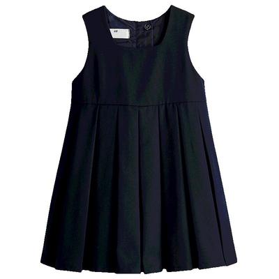 HM童装儿童女童连衣裙冬季柔软褶裥学院风无袖连衣裙1257010