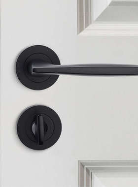 黑色室内按压隐形门锁卧室木门暗锁单面门把手隐形门分体暗门锁