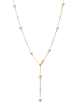 轻奢高级感大小珍珠长项链925银可调节满天星锁骨链日韩小众10413