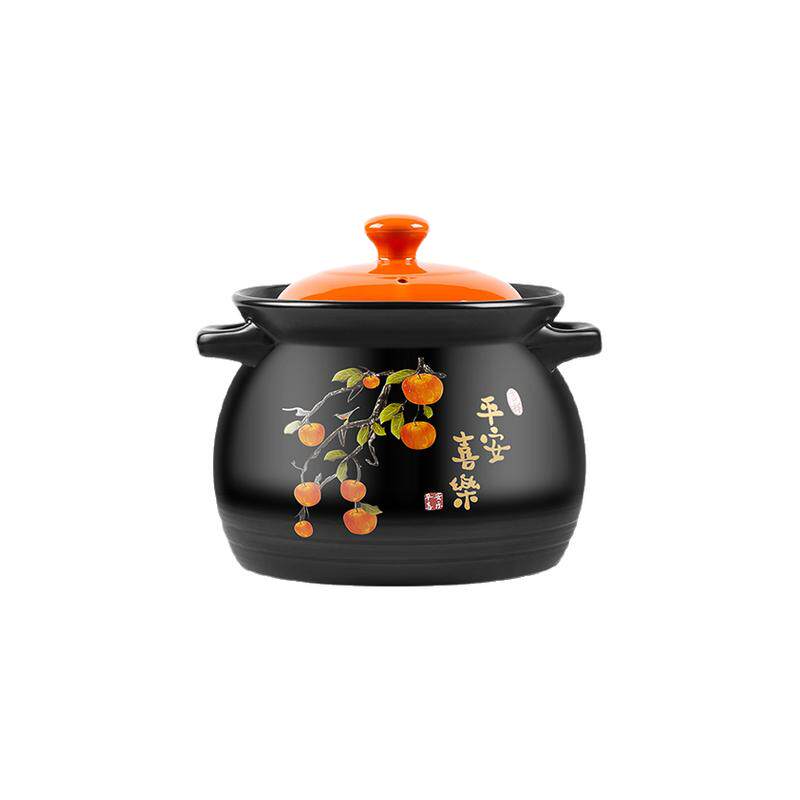 橙叶砂锅炖锅家用燃气耐高温陶瓷煲汤锅干烧不裂煤气灶煲汤沙锅煲