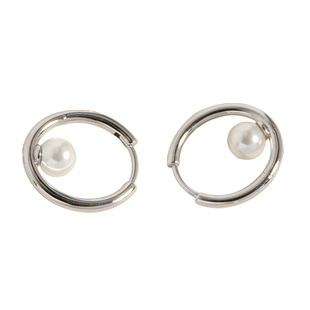 EOLO 环形珍珠耳环 女纯银耳饰小众独特设计感 EFER1