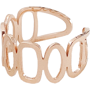 钛钢不掉色戒指女ins潮 镂空小众设计玫瑰金色开口可调节食指戒子