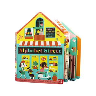 【自营】英文原版 Alphabet Street Board book 纸板翻翻操作书 字母街 长折页书 英语绘本图书 A-Z 26个字母