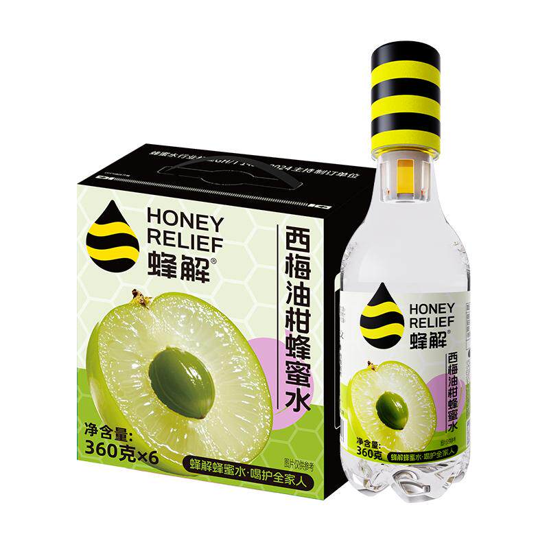 蜂解西梅油柑蜂蜜水大餐救星0脂果蔬汁饮料送礼礼盒360g*6瓶整箱