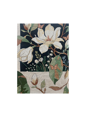 TaoMu 白玉兰 手工花卉挂毯画客厅沙发背景墙装饰画卧室玄关摆画