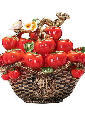结婚送礼装饰品柿子摆件新中式