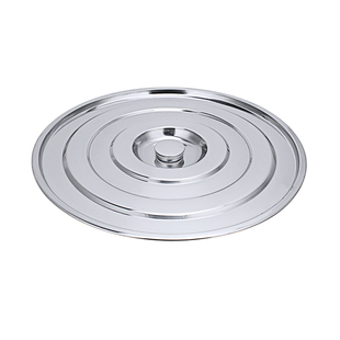 不锈钢汤桶盖子多种尺寸锅盖通用把手钉珠加厚圆形可挂式平面盖子