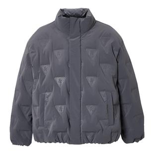 杰克琼斯男装冬季羽绒服新款商务立领压胶发热内里宽松排骨外套潮