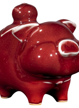 钧瓷陶瓷窑变生肖猪桌面装饰摆件