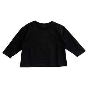 淘气小妞纯棉男童长袖T恤秋季2026新款儿童女童宝宝打底衫纯白色