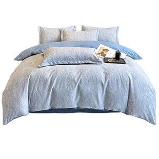 罗兰家纺100%加厚磨毛四件套纯棉全棉被套床单双人4件套四季通用