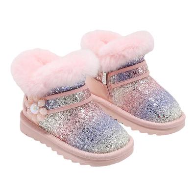 ELLEkids加厚保暖雪地靴亮片