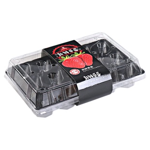 高档精品草莓礼盒一次性透明水果包装盒分格防震快递塑料打包盒