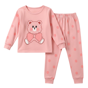 A类儿童内衣套装纯棉春秋款女童秋衣秋裤打底衫秋装男童家居服薄