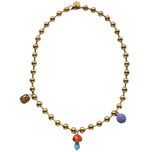 FHP 定制款小众设计Et toi金珠琉璃蘑菇项链女轻奢锁骨链时尚百搭