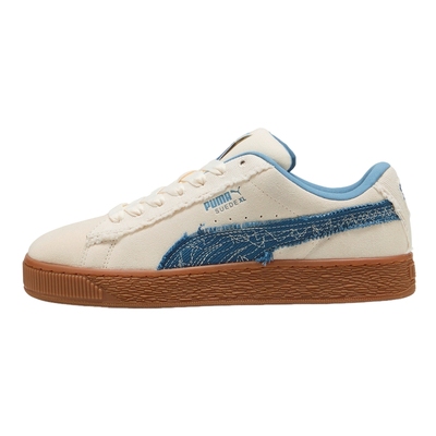 PUMA彪马复古牛仔毛边厚底面包鞋冬男女SUEDE板鞋 403228-01