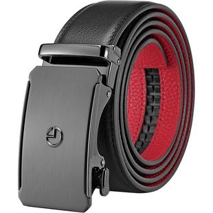 金利来新款真皮男士皮带自动扣头层牛皮裤带鸿运本命年红腰带礼盒