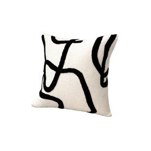靠兜沙发靠垫轻奢ins简约靠枕黑白斑马客厅床头飘窗枕套可拆洗