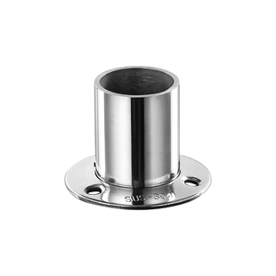 304不锈钢高脚法兰管座固定底座衣通杆浴帘杆晾衣杆亮光管托25/32