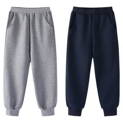 春秋藏青男女童束脚儿童运动长裤