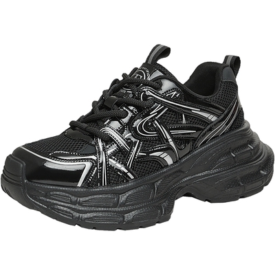 TATA他她太空玩家银色老爹鞋女透气厚底增高休闲鞋运动鞋春季新款