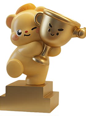 可爱熊奖杯优秀员工礼品冠军定制订做创意奖励学生高级感毕业礼物