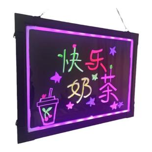 电子荧光板悬挂式夜光发光黑板莹光屏广告牌摆摊led亮灯手写字版
