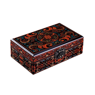 复古风汉纹漆器首饰盒古典木质荆楚中国风礼品盒高端礼盒包装定制