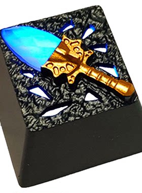 蓝杖透光个性铝合金阳极多色键帽
