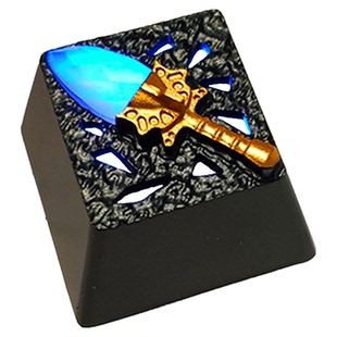 阿哈利姆神杖 蓝杖A仗透光个性金属铝合金机械键盘键帽  阳极多色