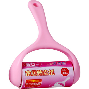 净得丽10cm家居粘尘纸头发粘毛器粘毛滚筒斜撕可撕式衣服沾除尘纸