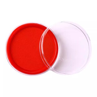 齐心B3716盖章印台 快干印泥 办公财务速干章泥 圆形印台红色