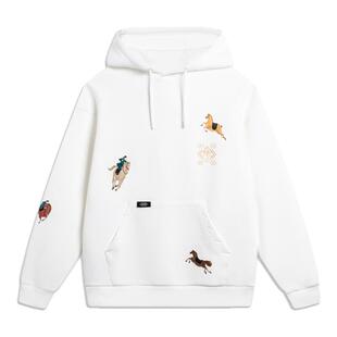 李宁卫衣男冬运动生活系列百搭休闲宽松套头连帽卫衣AWDTE21--B品