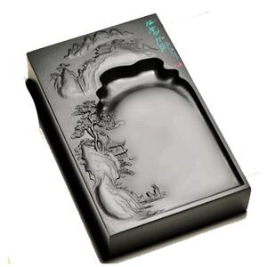 国家非遗 安徽砚台高档歙砚清仓名师手工方形带盖老坑非端砚天然原石磨墨书法专用文房四宝黑龙尾礼盒装送礼