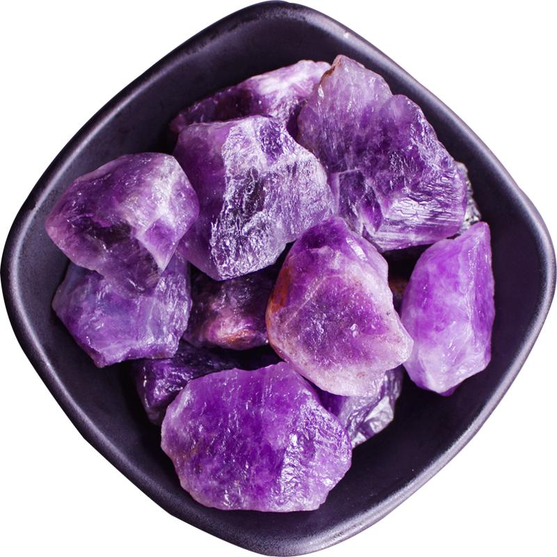 天然乌拉圭紫水晶原石摆件散石消磁石碎石头扩香石紫色裸石造景石