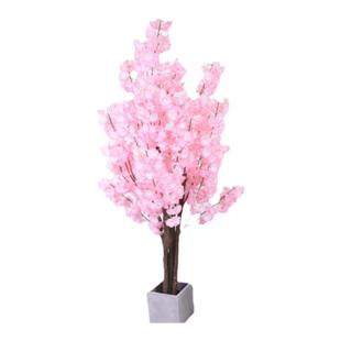 浪漫粉色樱花大型多花仿真花树盆景落地盆栽人造植物景观造型花艺