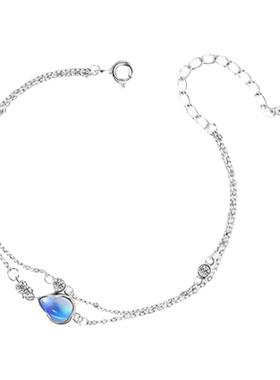 鲁伯特之泪S925纯银手链女2024年新款轻奢小众精致月光石生日礼物