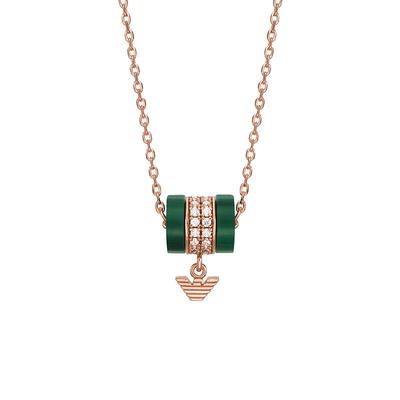 阿玛尼纯银女士孔雀石小蛮腰项链