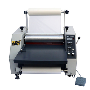 宝预(BYON)覆膜机热裱冷裱钢辊覆膜机复膜全自动覆膜机大辊筒350数控调速腹膜机广告图文相册热双面过膜机
