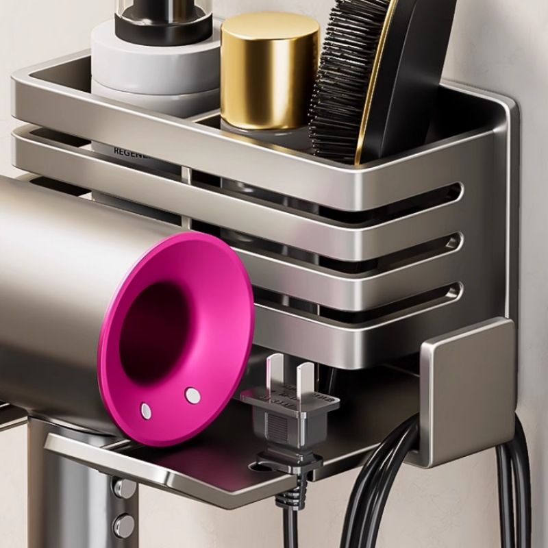 吹风机置物架免打孔卫生间壁挂式浴室筒挂架神器支架风电吹风收纳