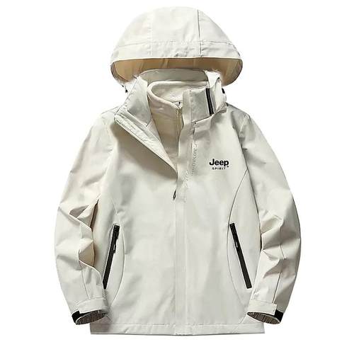 JEEP SPIRIT 吉普冲锋夹克男三合一外套女秋冬户外防风防水外套衣