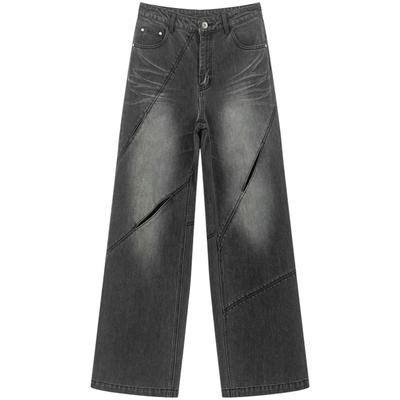 bosie夏新款复古洗水破洞牛仔裤