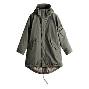 马登工装美式复古M51羽绒服中长大衣鱼尾风衣外套连帽派克服男冬