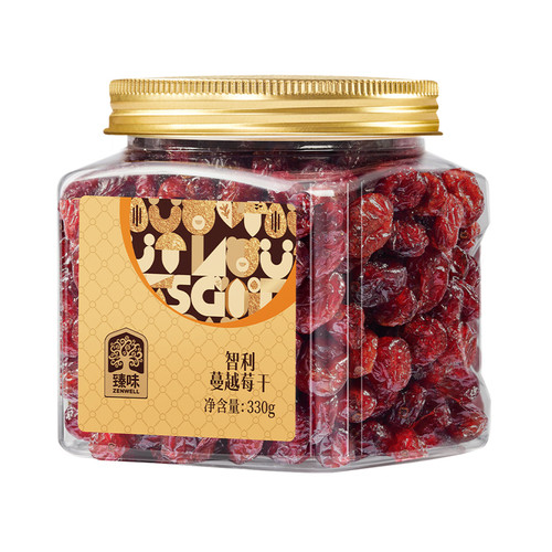 臻味智利蔓越莓干整颗330g罐装烘焙用即食休闲干果零食小吃