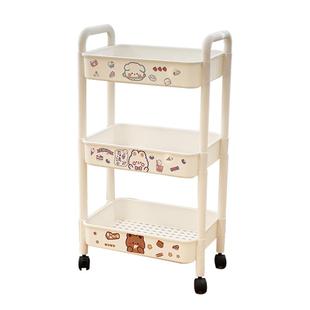 家用收纳手推车便携多层学生宿舍收纳架零食卧室床头可移动置物架