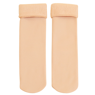 3双加绒袜子冬季加厚雪地袜女士中筒袜地板袜冬天毛绒保暖袜防臭